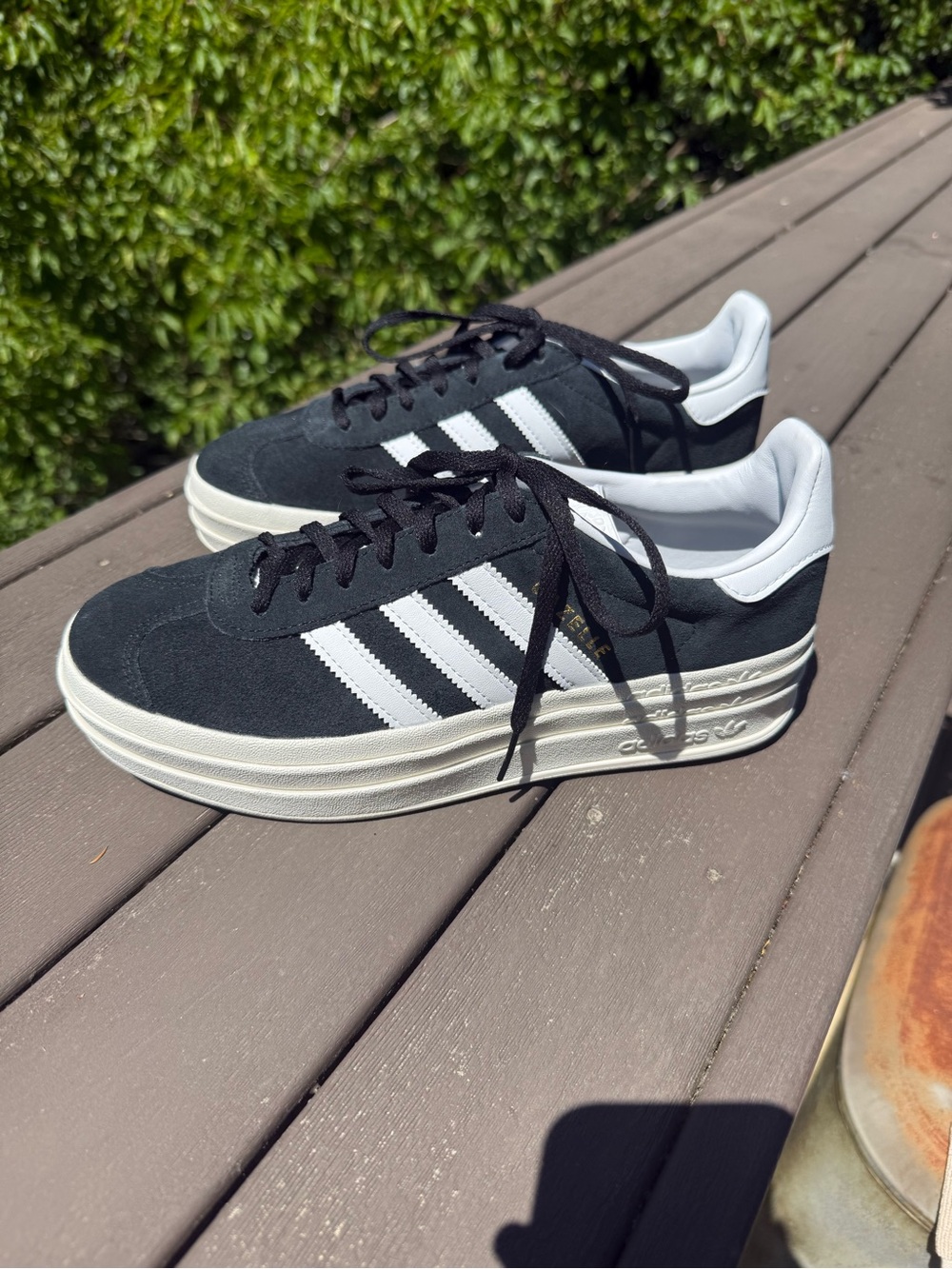 adidas Black and White Platform Lace-Up Sneakers